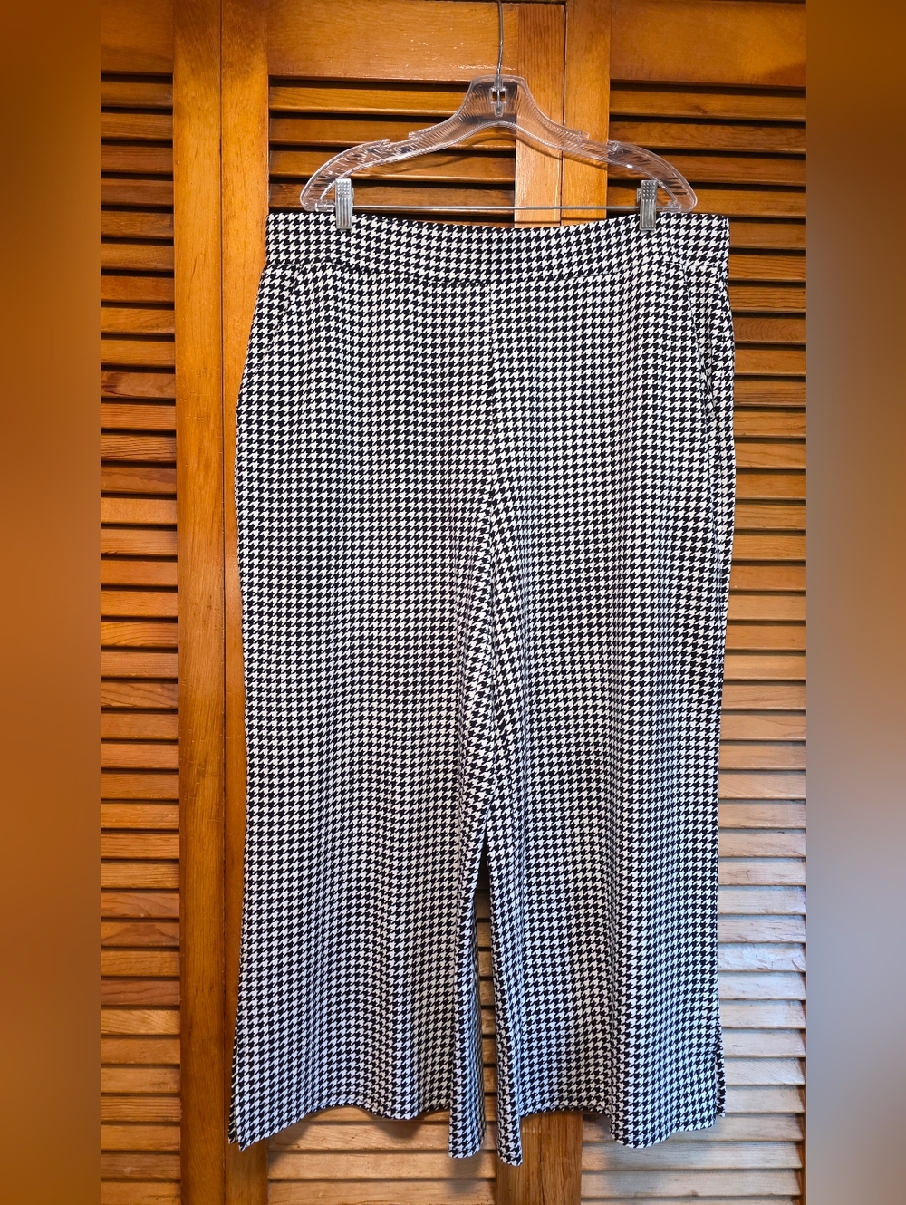 Girl With Curves Black & White Houndstooth Ponte Wide Leg Pants Size XLP